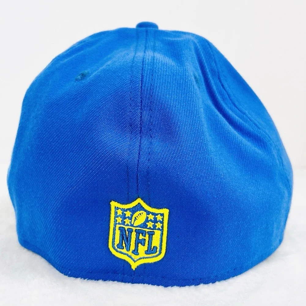 Los Angeles Rams New Era Shockwave 39THIRTY Stretch Flex Hat Cap L/XL‎ Blue NFL
